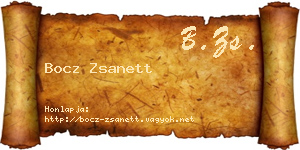 Bocz Zsanett névjegykártya